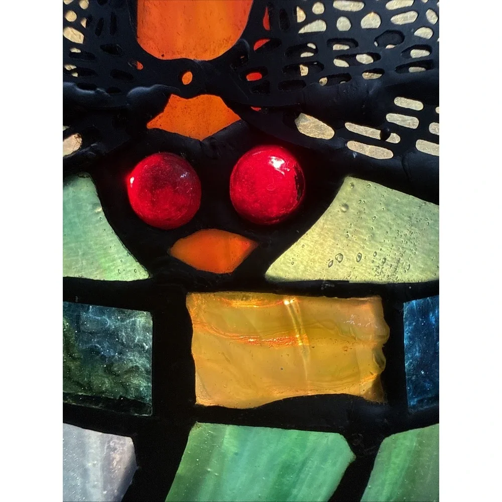 Dale Tiffany Dragonfly Motif Egg Shaped Stained Glass Accent Lamp